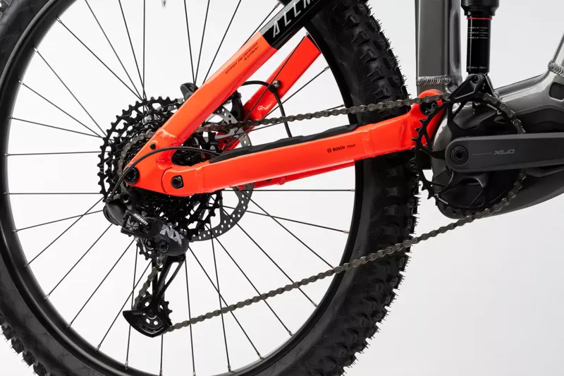 Haibike Allmtn 4 eMountain Bike in Silver/Red/Black-2