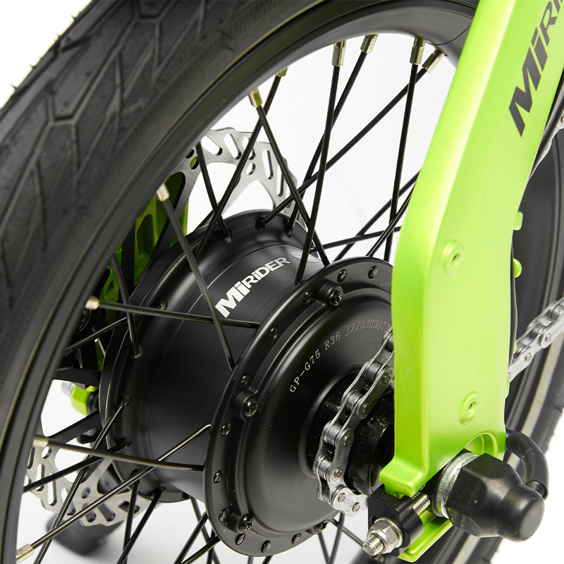 MiRiDER 16 Folding eBike in Acid Green-3