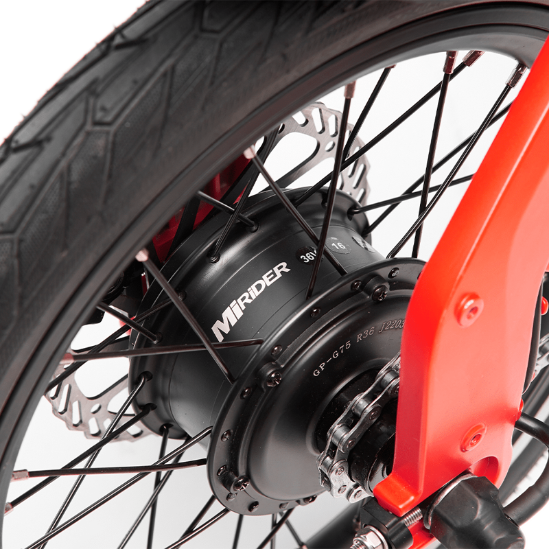 MiRiDER 16 Folding eBike in Eclipse Red-4