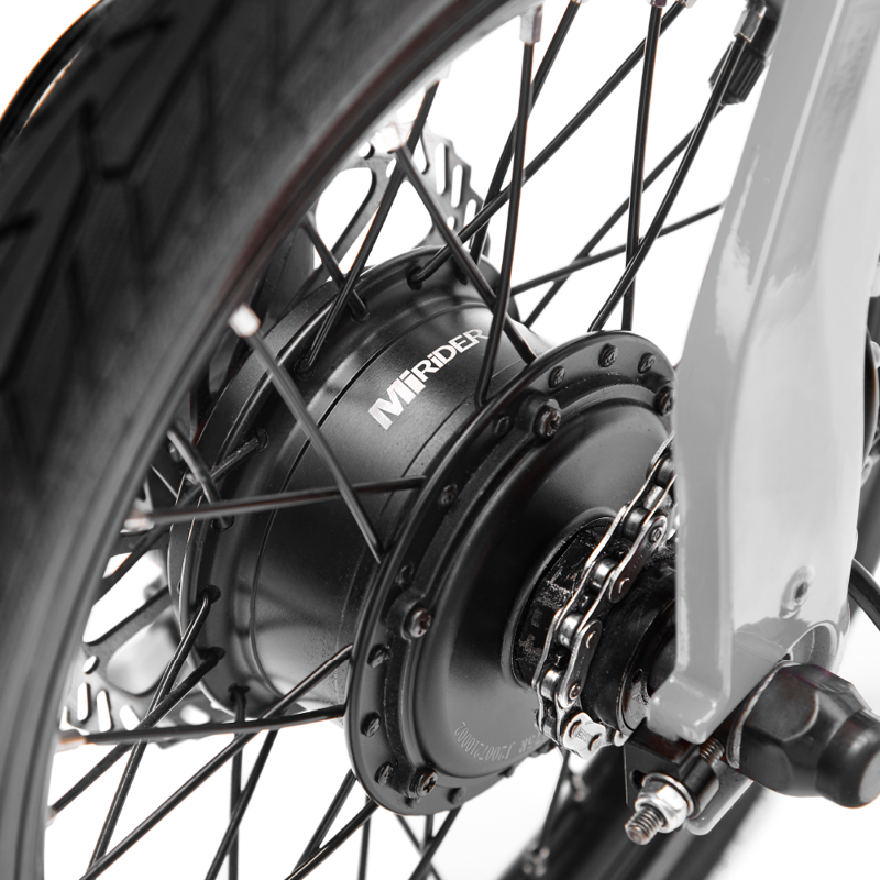 MiRiDER 16 Folding eBike in Platinum Silver-3