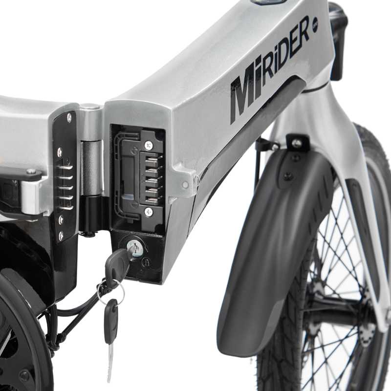 MiRiDER 16 Folding eBike in Platinum Silver-2