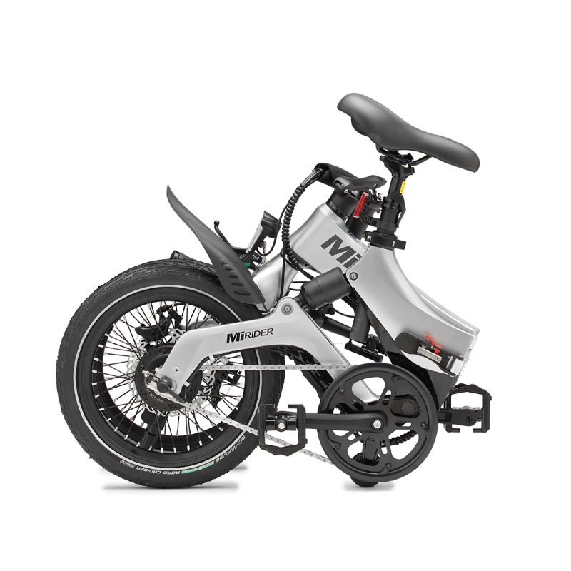 MiRiDER 16 Folding eBike in Platinum Silver-1